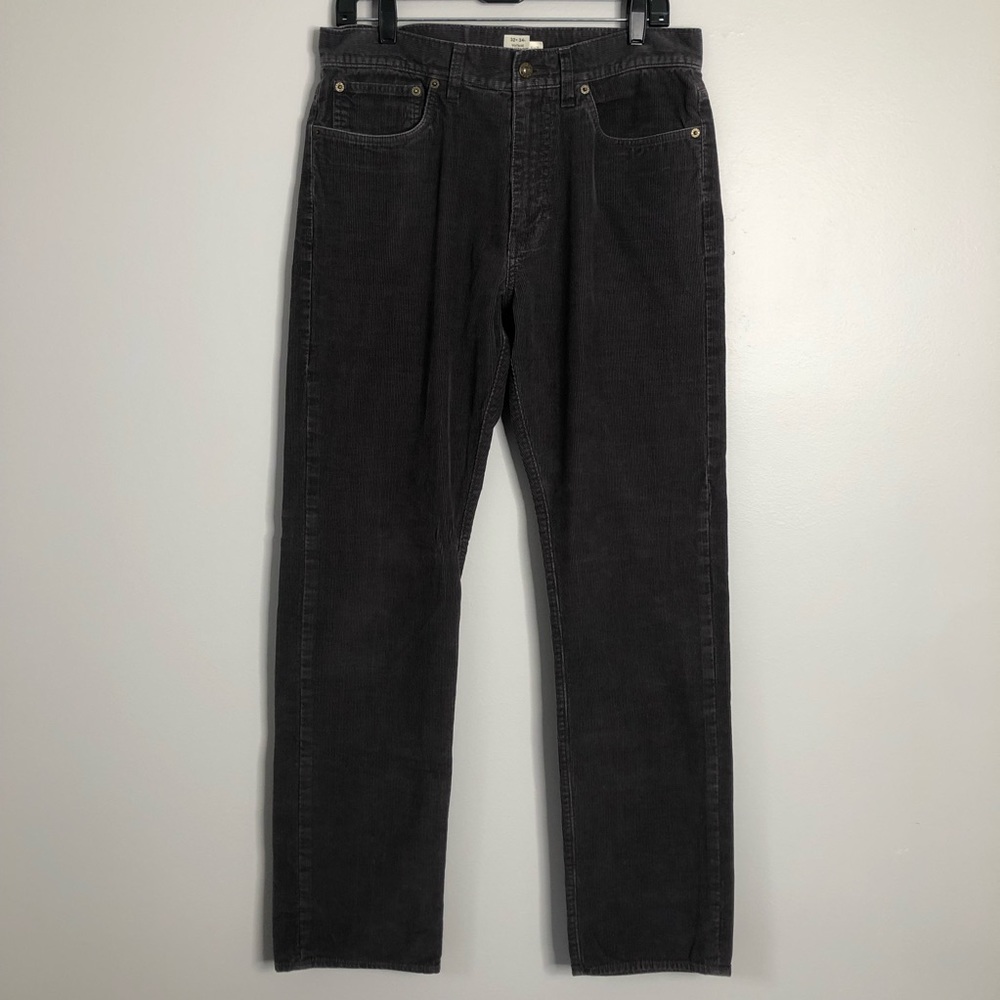 J. Crew Vintage Slim Corduroy Pants 32x34 Straight Leg 100% Cotton Gray